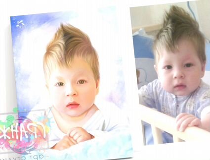 Портрет по фото на холсте