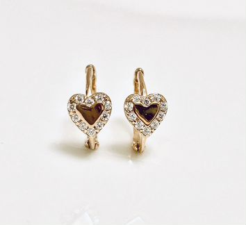 Золотые серьги с фианитами