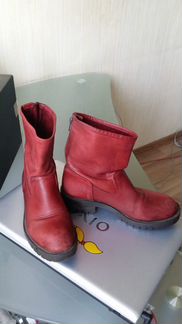 Ботинки на грубой подошве. р 35-36. натур. кожа