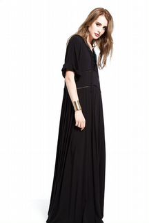 Богемное черное платье