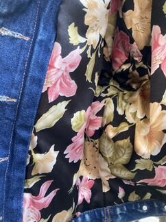 Куртка утеплённая джинсовка мех лисы