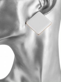 Серьги Белые квадраты