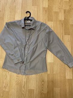 Блузка серебряная 46 р/М оверсайз