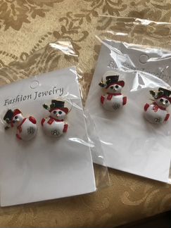 Новые новогодние серёжки бижутерия акссесуары