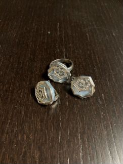 Кольцо, серьги серебро