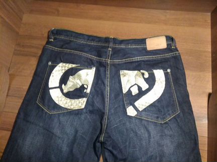Джинсы ecko оригинальные новые золотая вышивка