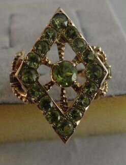 Кольцо Золото 585 Хризолиты