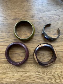 Браслеты винтаж кожа серебро дерево кость лазурит