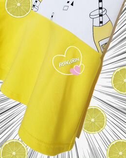 Платье трикотажное колорблок лимонад kawaii