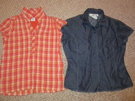 Фирменные рубашки на лето хлопок-лен на 152-158 см