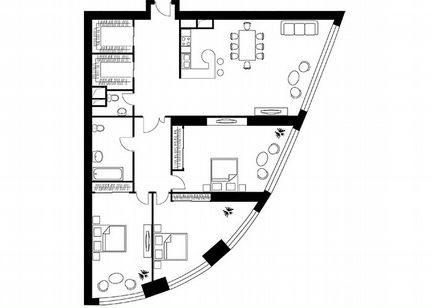 3-к квартира, 165.6 м², 7/56 эт.