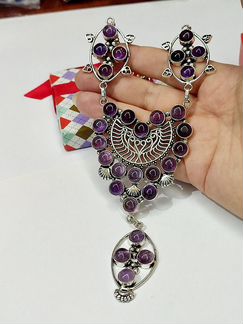 Колье с бразильскими аметистами, серебро