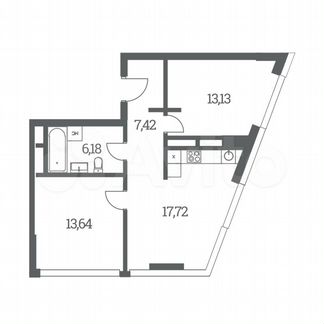 2-к квартира, 58.8 м², 33/53 эт.