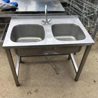 Мойка 2х секционная из нержавеющей стали 100/60/85