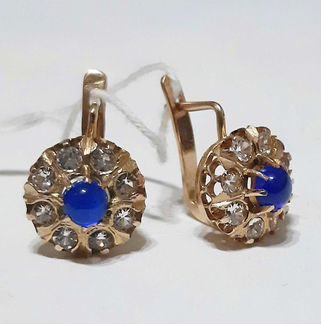 Золотые серьги Малинки СССР