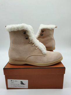 Замшевые ботинки Loro Piana с мехом