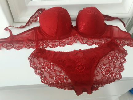 90D Новый рубиновый комплект нижнего белья