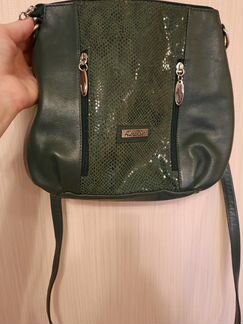 Кожаная сумка (Италия) -темно-зеленая