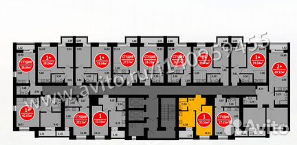 1-к квартира, 33.6 м², 12/17 эт.