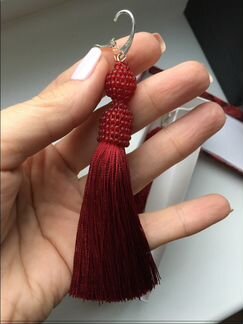 Шелковые серьги-кисти