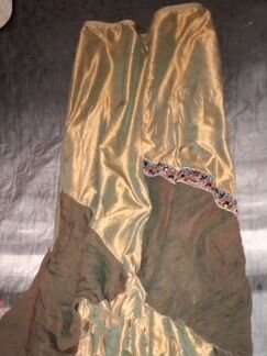 Юбка золотистая лёгкая длинная