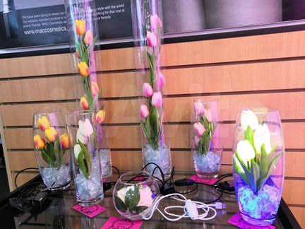 Светодиодные цветы-светильники в колбе