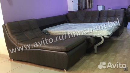 Кожаный модульный угловой диван